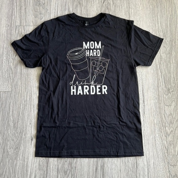 Mom Hard Drink Harder Graphic Tee - Picture 1 of 5